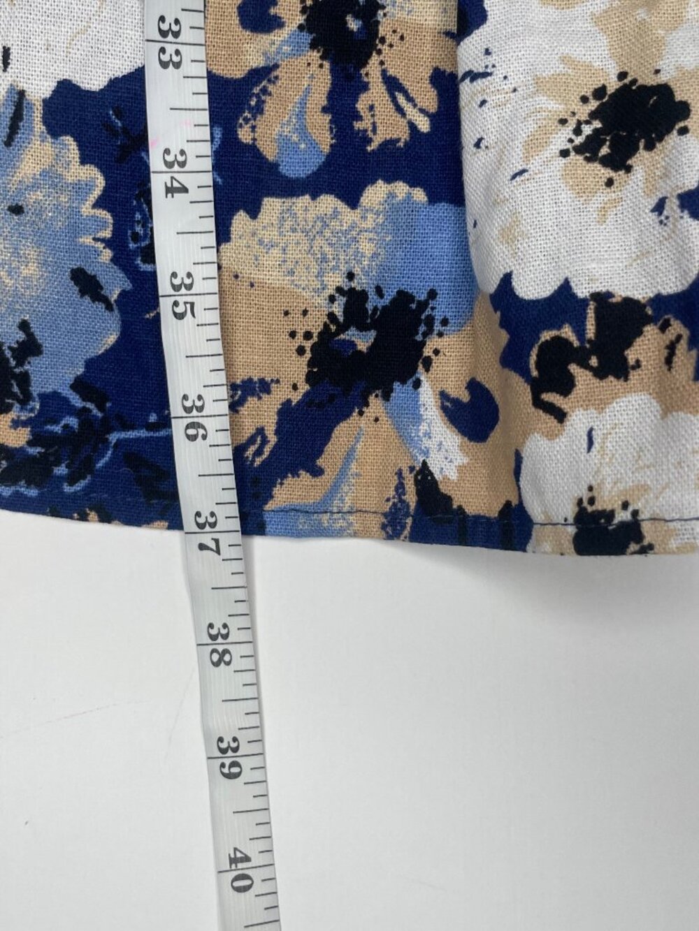 Lulus Navy Floral Linen Bustier Mini Dress XL Belted Cottagecore Sundress - Picture 9 of 12